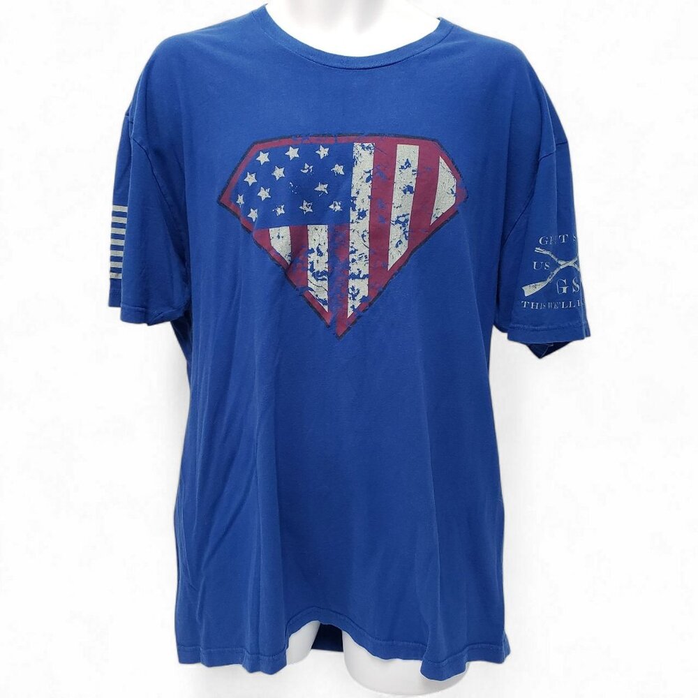 Grunt Style Mens Blue USA Flag Tshirt Size XXL
